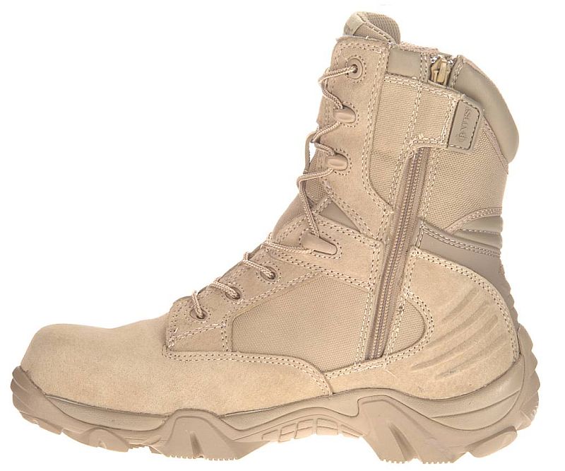 desert tan side zip boots