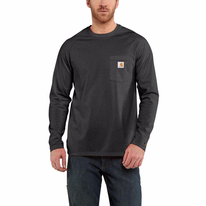 Colour: Black L//S Carhartt .100393.001.S004 Carhartt Force Cotton Long Sleeve T-Shirt Size: Small