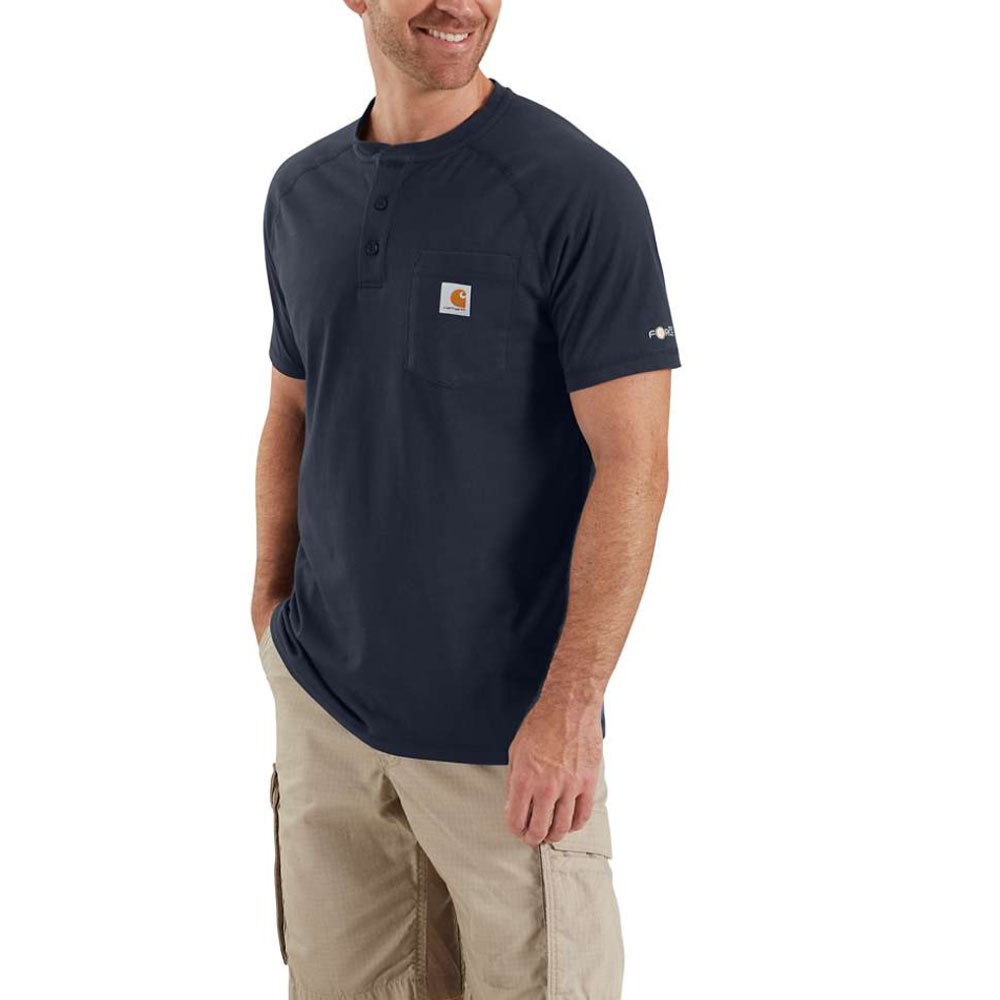 Carhartt Mens Force Cotton Short-Sleeve Henley Shirt 100413