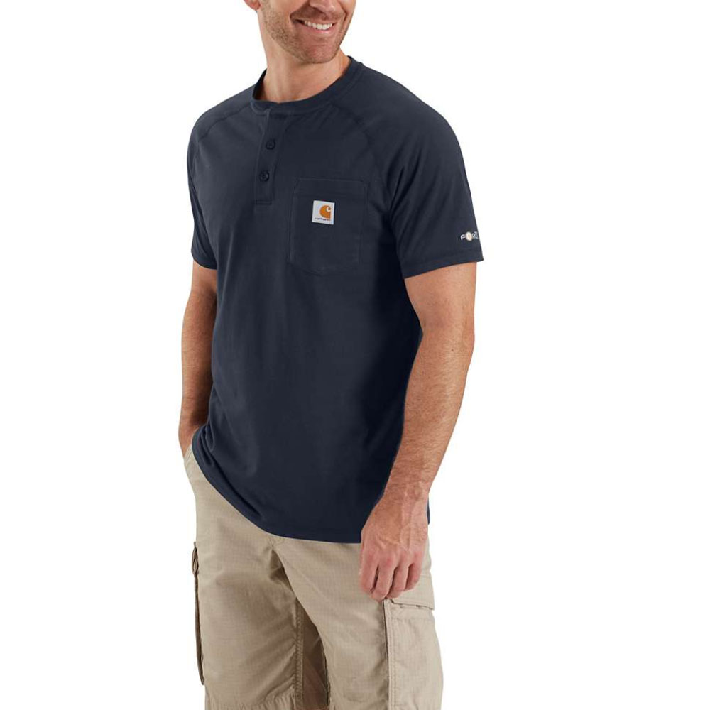 Carhartt Mens Force Cotton ShortSleeve Henley Shirt 100413