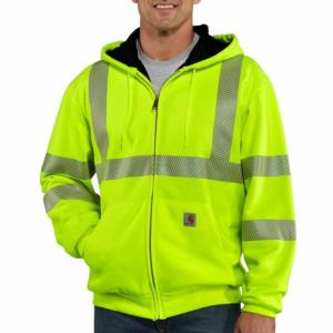 Carhartt Men's Hi-Vis Zip-Front Class 3 Zip-Up Hoodie | Factory 2nd_image