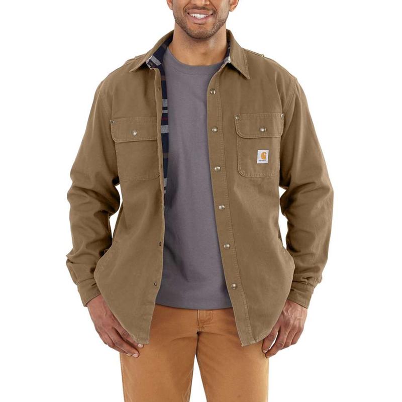 Carhartt Men's Weathered Canvas Flannel Lined Shirt Jac 100590