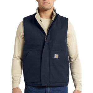 Flame-Resistant Canvas Mock-Neck Sherpa Lined Vest_image