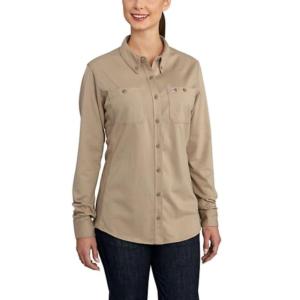Flame-Resistant Force Cotton Hybrid Long Sleeve Work Shirt_image