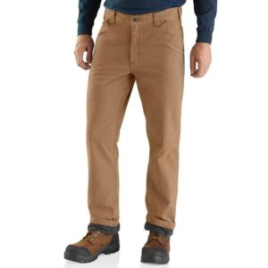 Rugged Flex® Relaxed Fit Knit Flannel Lined Canvas Work Pant_image
