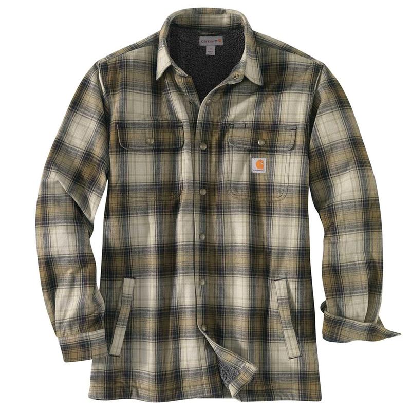 Carhartt Men's Hubbard Sherpa lined Plaid Flannel Jac 103821