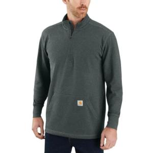 Relaxed Fit Heavyweight Mock-Neck Half-Zip Long Sleeve Thermal Shirt_image