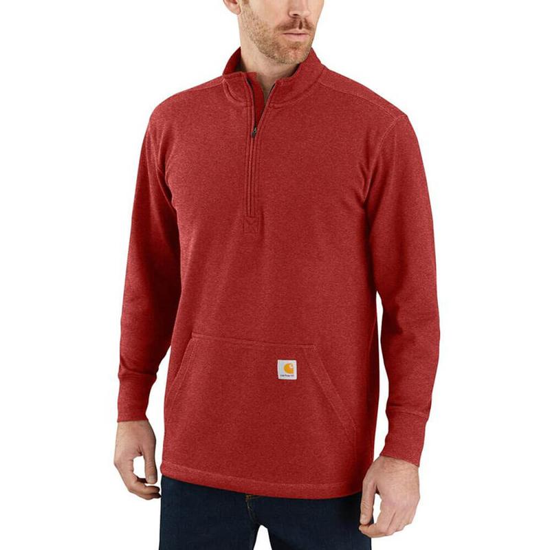 Relaxed Fit Heavyweight MockNeck HalfZip Long Sleeve Thermal Shirt