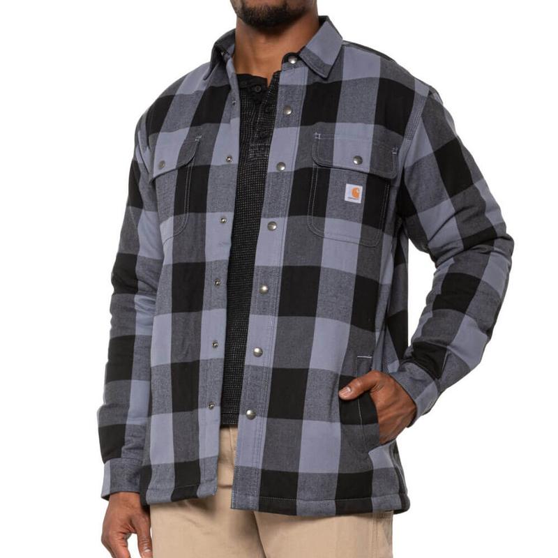 Relaxed Fit Flannel Sherpa Lined Shirt Jac 104911irr