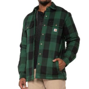Relaxed Fit Flannel Sherpa Lined Shirt Jac (Size: 3XL)_image