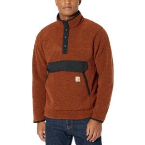 Relaxed Fit Snap-Up Mock-Neck Fleece_image