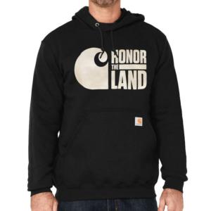 Loose Fit Midweight Honor the Land Graphic Hooded Sweatshirt_image