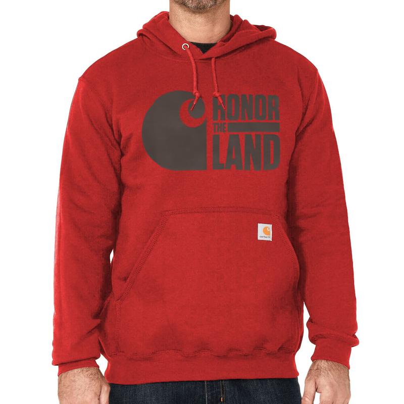 Loose Fit Midweight Honor the Land Graphic Hooded Sweatshirt 105336irr