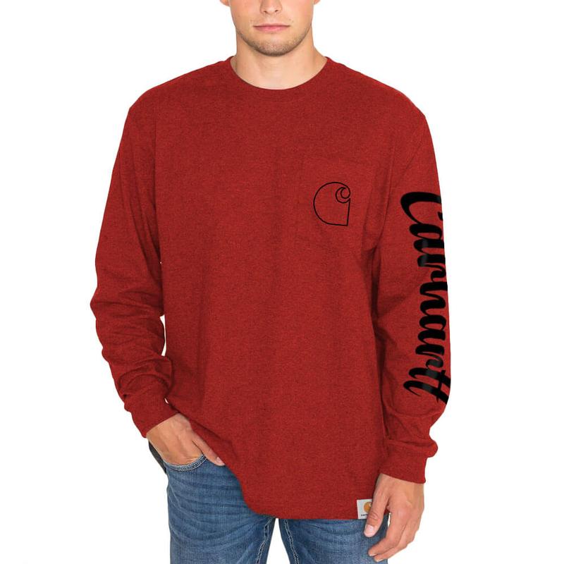 Relaxed Fit Heavyweight Long Sleeve Graphic Pocket TShirt 105421irr