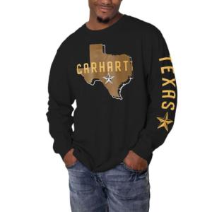 Loose Fit Heavyweight Long Sleeve Texas Graphic T-Shirt_image