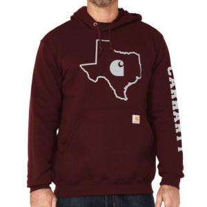 Loose Fit Midweight Texas Graphic Hooded Sweatshirt_image