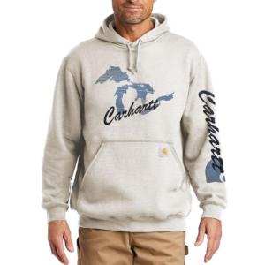 Loose Fit Midweight Great Lakes Graphic Hooded Sweatshirt_image