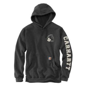 Loose Fit Midweight Graphic Shamrock Hooded Sweatshirt_image