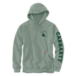 Loose Fit Midweight Graphic Shamrock Hooded Sweatshirt