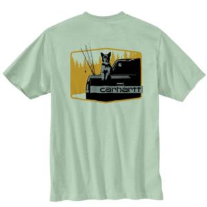 Loose Fit Heavyweight Short Sleeve Dog Graphic Pocket T-Shirt_image