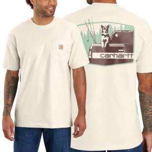 Loose Fit Heavyweight Short Sleeve Dog Graphic Pocket T-Shirt_image