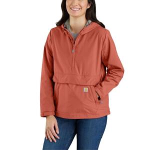 Loose Fit Lightweight Packable Rain Jacket - Terracotta 3X_image