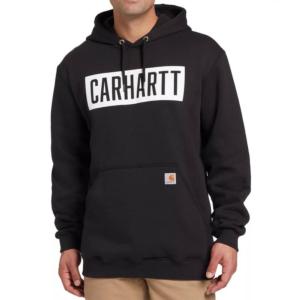 Loose Fit Midweight Block Logo Graphic Hooded Sweatshirt_image