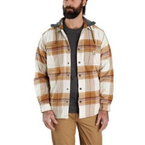 Rugged Flex® Relaxed Fit Flannel Fleece Lined Hooded Shirt Jac_image