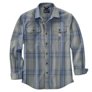 Loose Fit Heavyweight Flannel Long-Sleeve Plaid Shirt_image