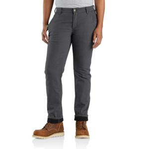 Women's Rugged Flex® Relaxed Fit Canvas Fleece Lined Work Pant_image