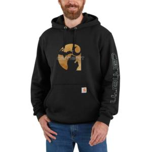 Loose Fit Midweight Michigan Logo Graphic Hooded Sweatshirt_image