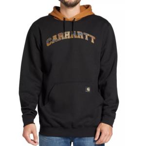 Loose Fit Midweight Camo Graphic Hooded Sweatshirt_image