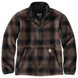 Loose Fit Quarter-Zip Mock-Neck Fleece Pullover_image