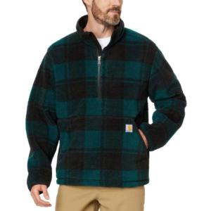 Loose Fit Quarter-Zip Mock-Neck Fleece Pullover_image