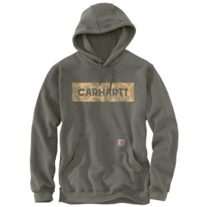 Loose Fit Midweight Camo Graphic Hooded Sweatshirt_image