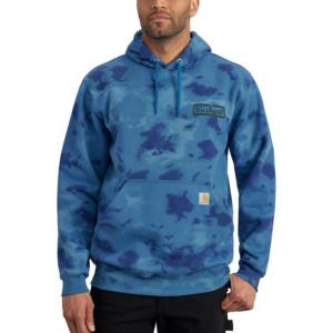 Loose Fit Midweight Watercolor Graphic Hooded Sweatshirt_image