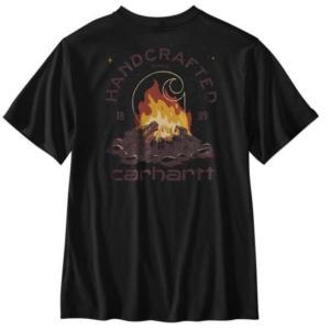 Relaxed Fit Lightweight Short-Sleeve Fire Graphic Pocket T-Shirt_image