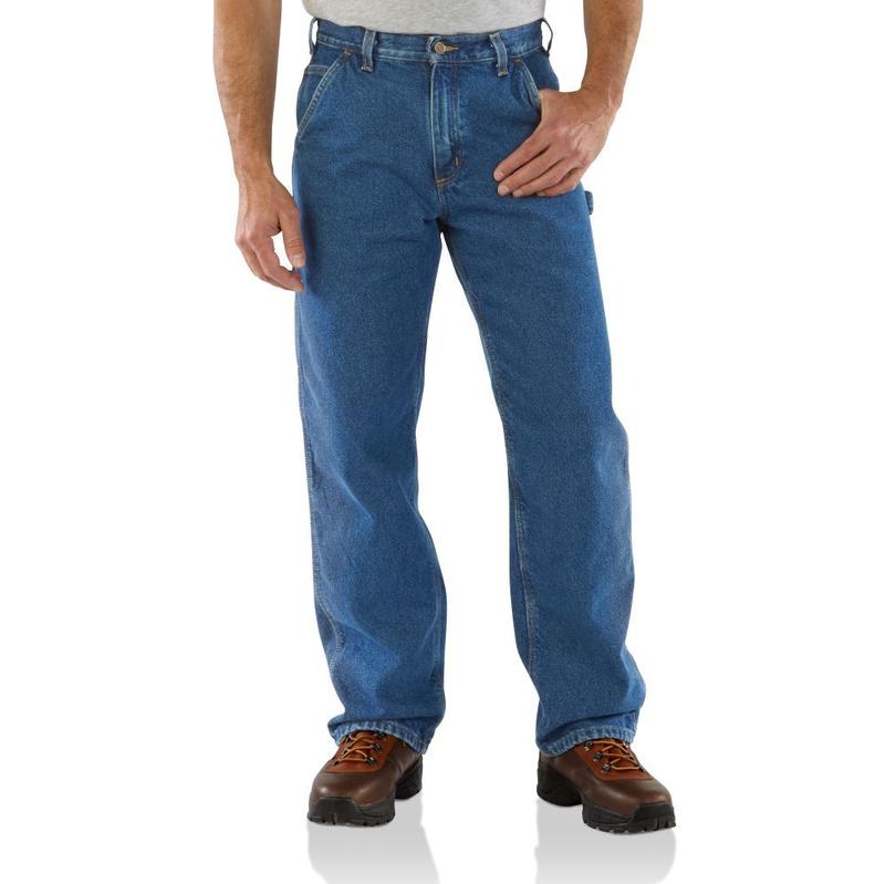 Carhartt Men's Washed Denim Carpenter Flannel Lined Jeans B236