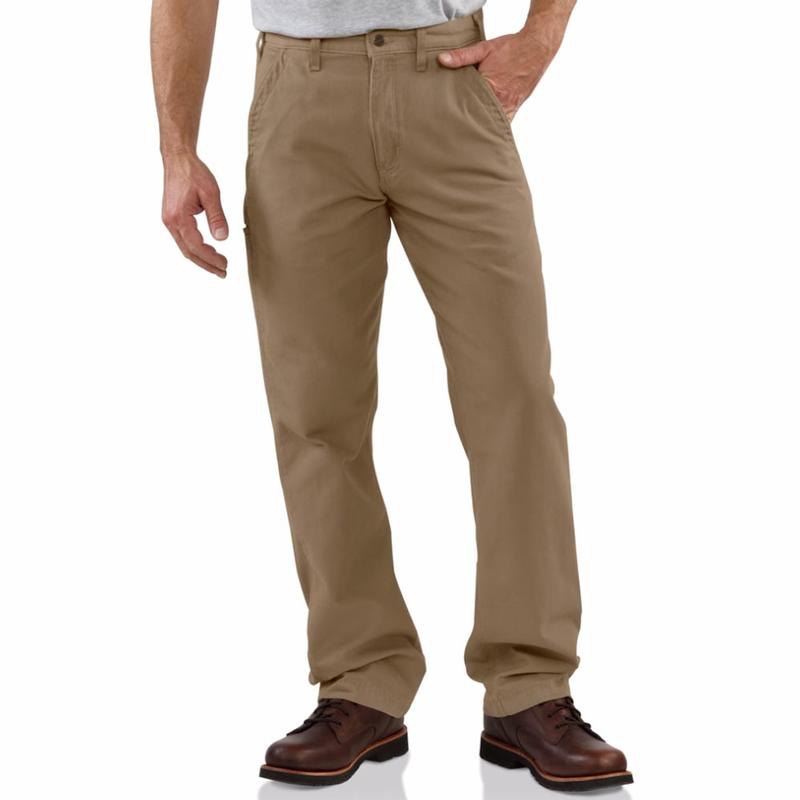 Carhartt Men's Canvas Khaki Pants-Factory 2nds B299irr