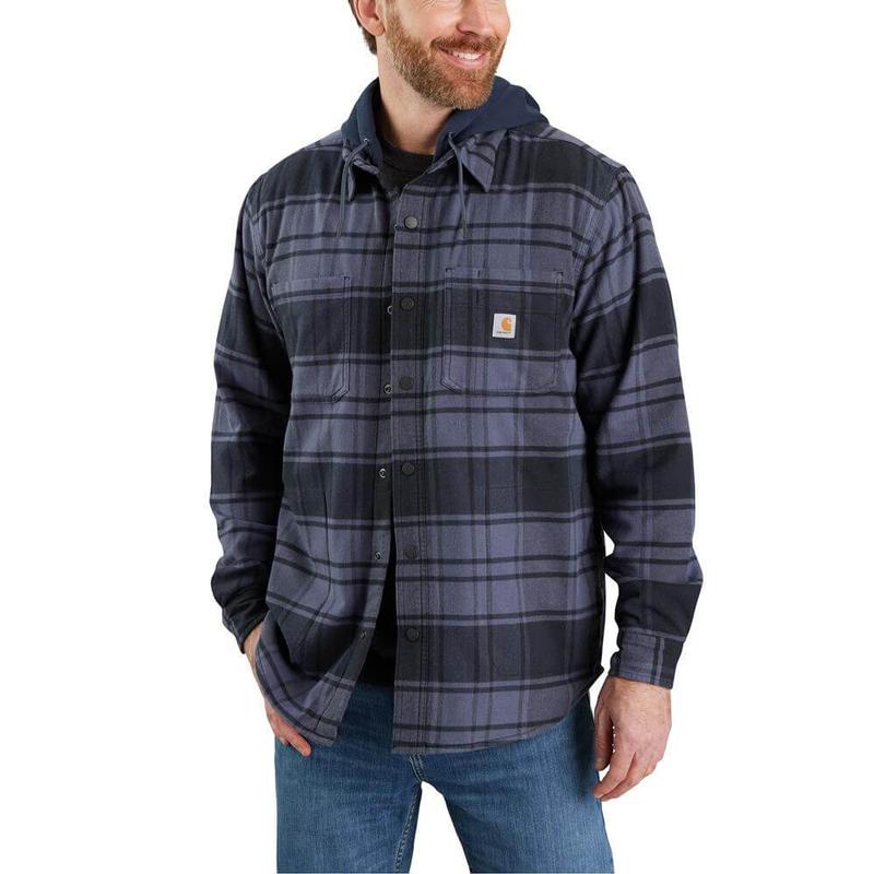 Rugged Flex Relaxed Fit Fleece Lined Hooded Flannel Shirt Jac CO105621