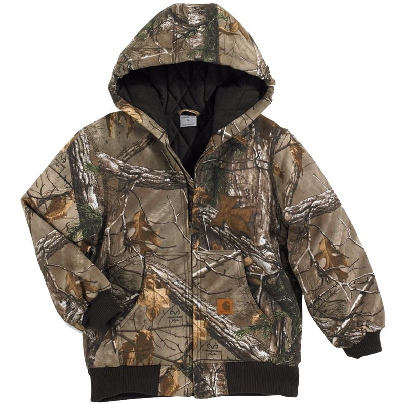 Carhartt Child Work Camo Quilt Flannel Lined Active Jacket CP8468LK