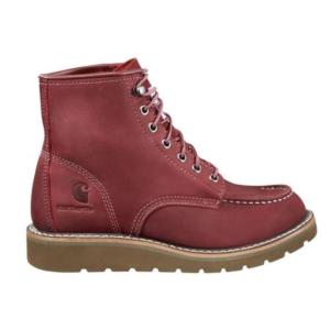 6 in. Women's Wedge Moc Soft Toe Boot - Burgundy_image