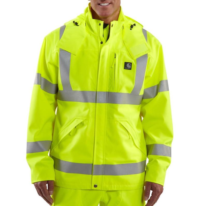 Carhartt Men's High Visibility Class 3 Waterproof Rain Jacket J171