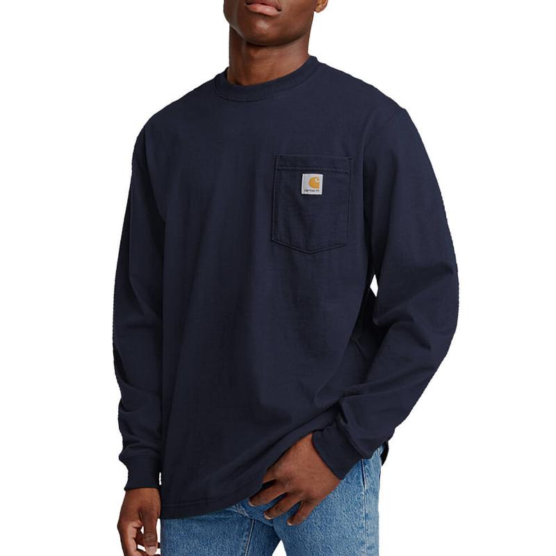 Loose Fit Heavyweight Long Sleeve Pocket T-Shirt K126