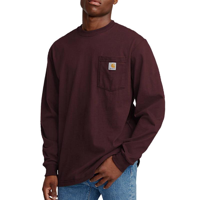 Loose Fit Heavyweight Long Sleeve Pocket T-Shirt K126irr