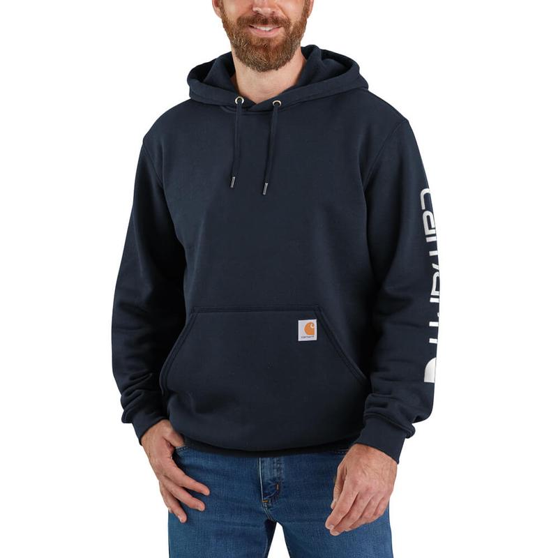 Loose Fit Midweight Graphic Arm Logo Hooded Sweatshirt K288