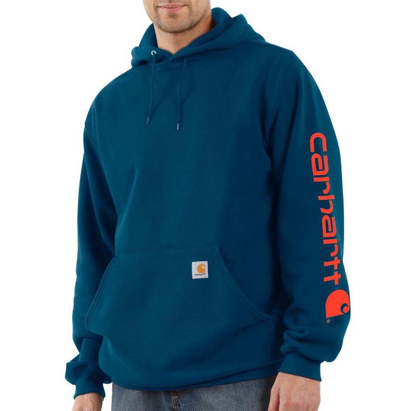 Carhartt Men's Midweight Hooded Logo Sleeve Sweatshirt K288