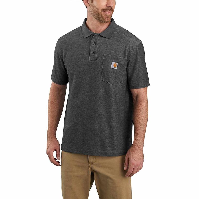 Carhartt Men's Contractors Washed Work Pocket Polo | Factory 2nds K570irr