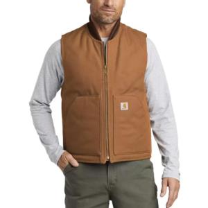Relaxed Fit Firm Duck Insulated Ribbed Collar Vest_image