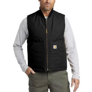 Relaxed Fit Firm Duck Insulated Ribbed Collar Vest_image